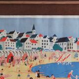 Vintage school poster The beach