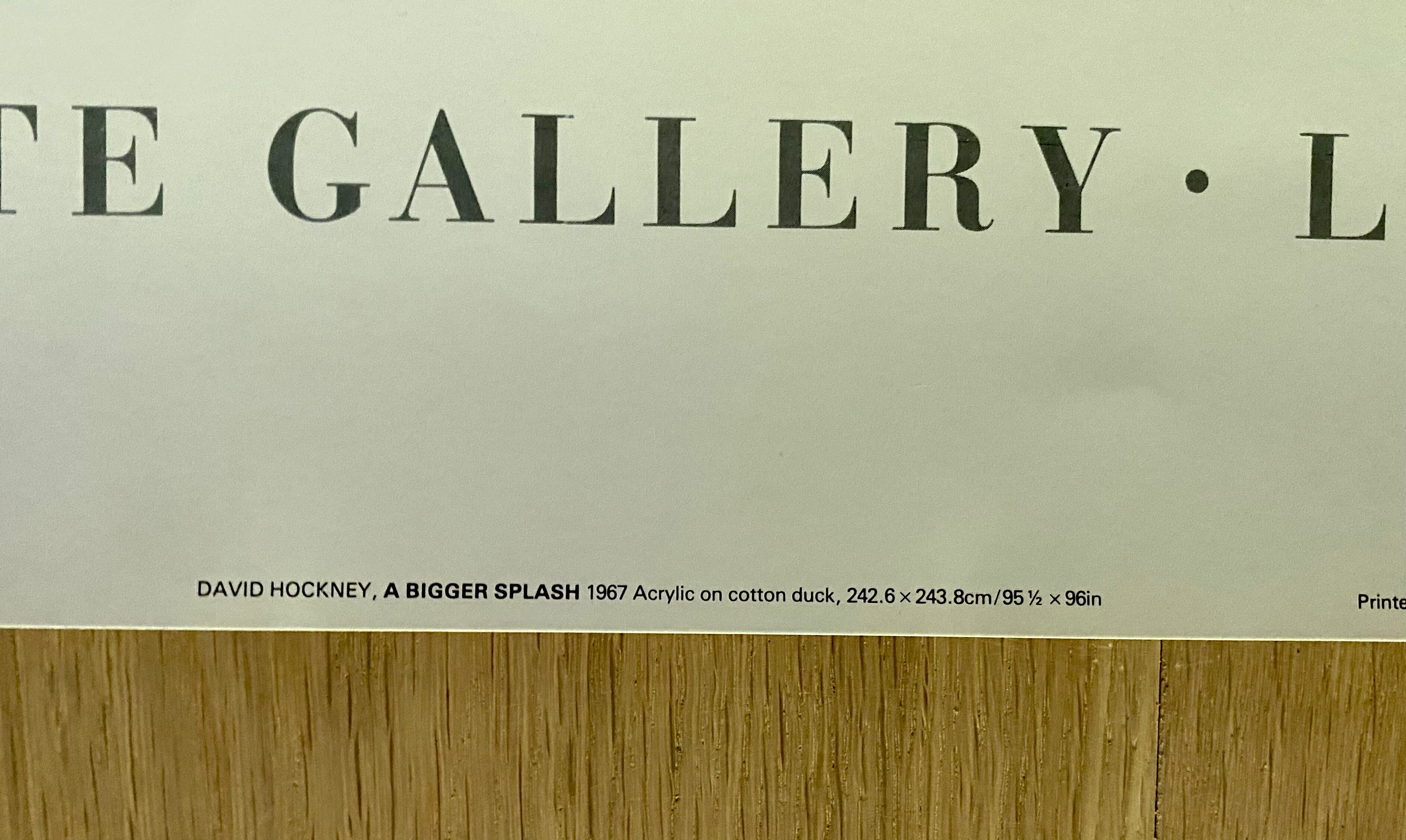 Affiche d'exposition David Hockney - A Bigger Splash - The Tate Gallery - 1985