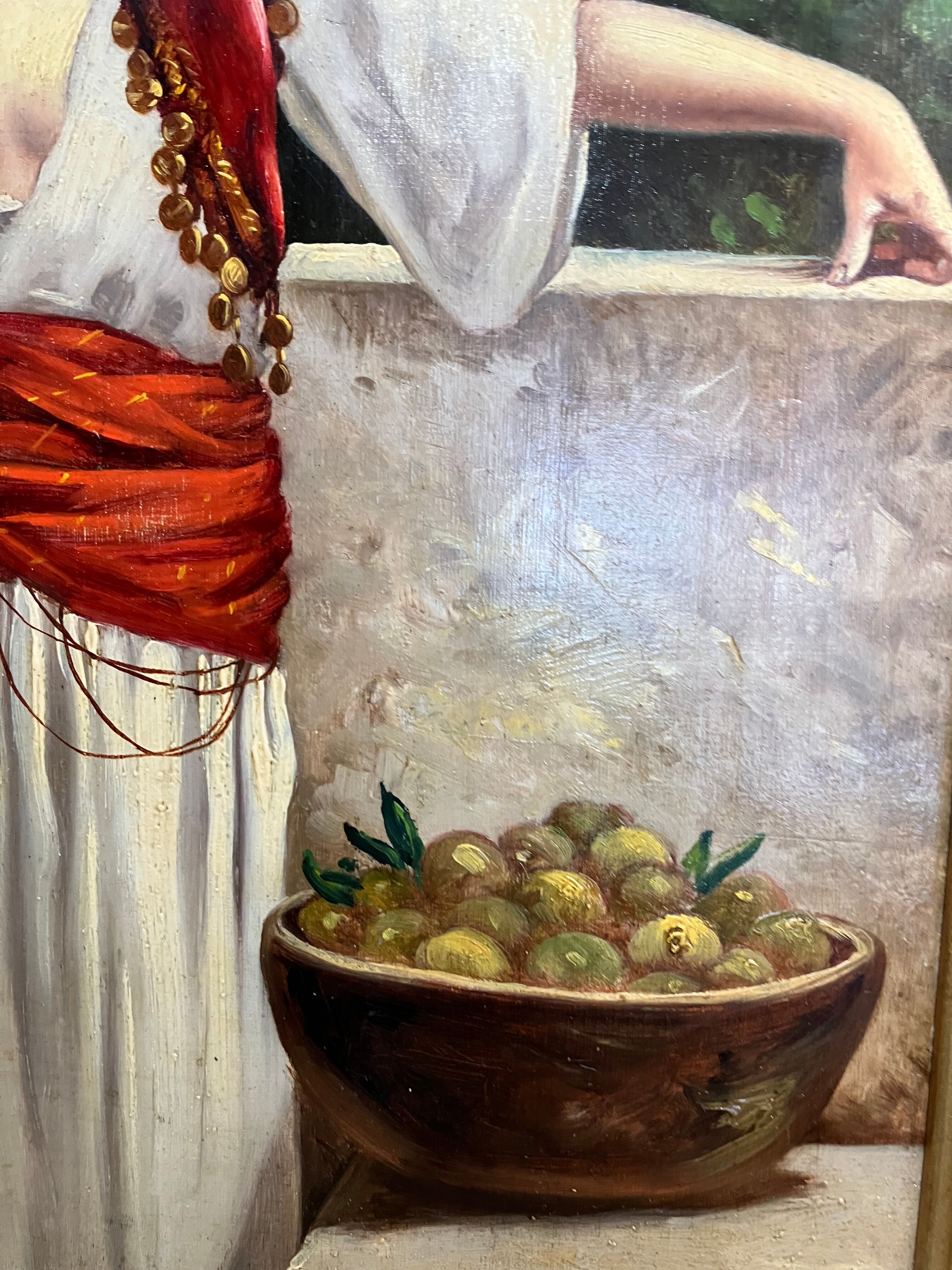 Orientalist painting the lemon merchant oil on panel nineteenth