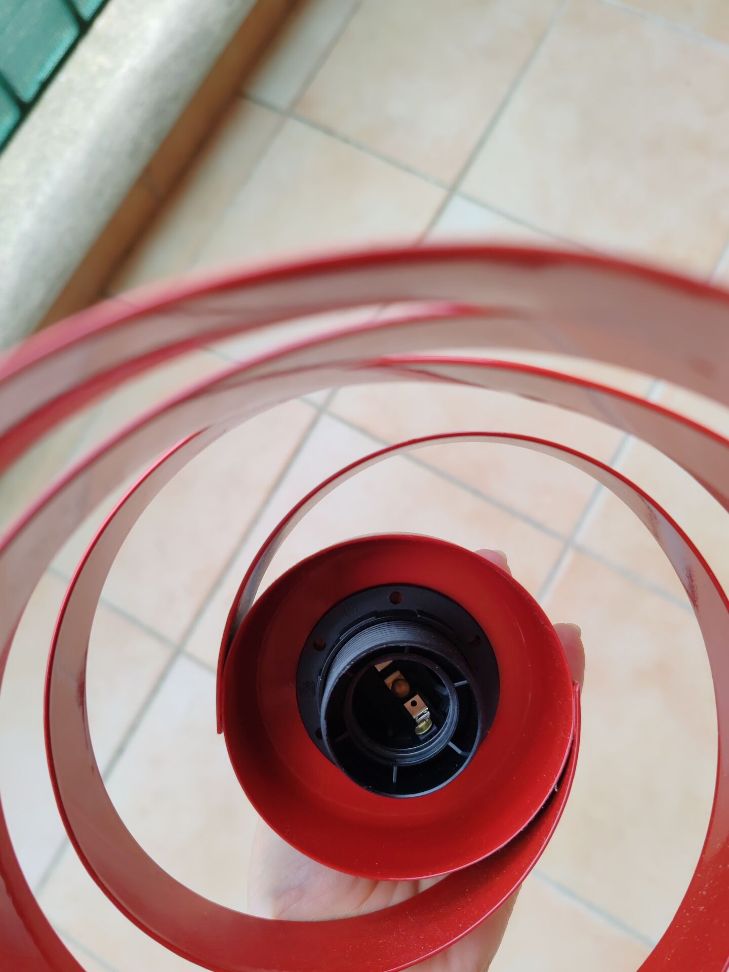 Red spiral suspension