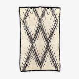 White Berber Beni Ourain wool rug 130x210 cm