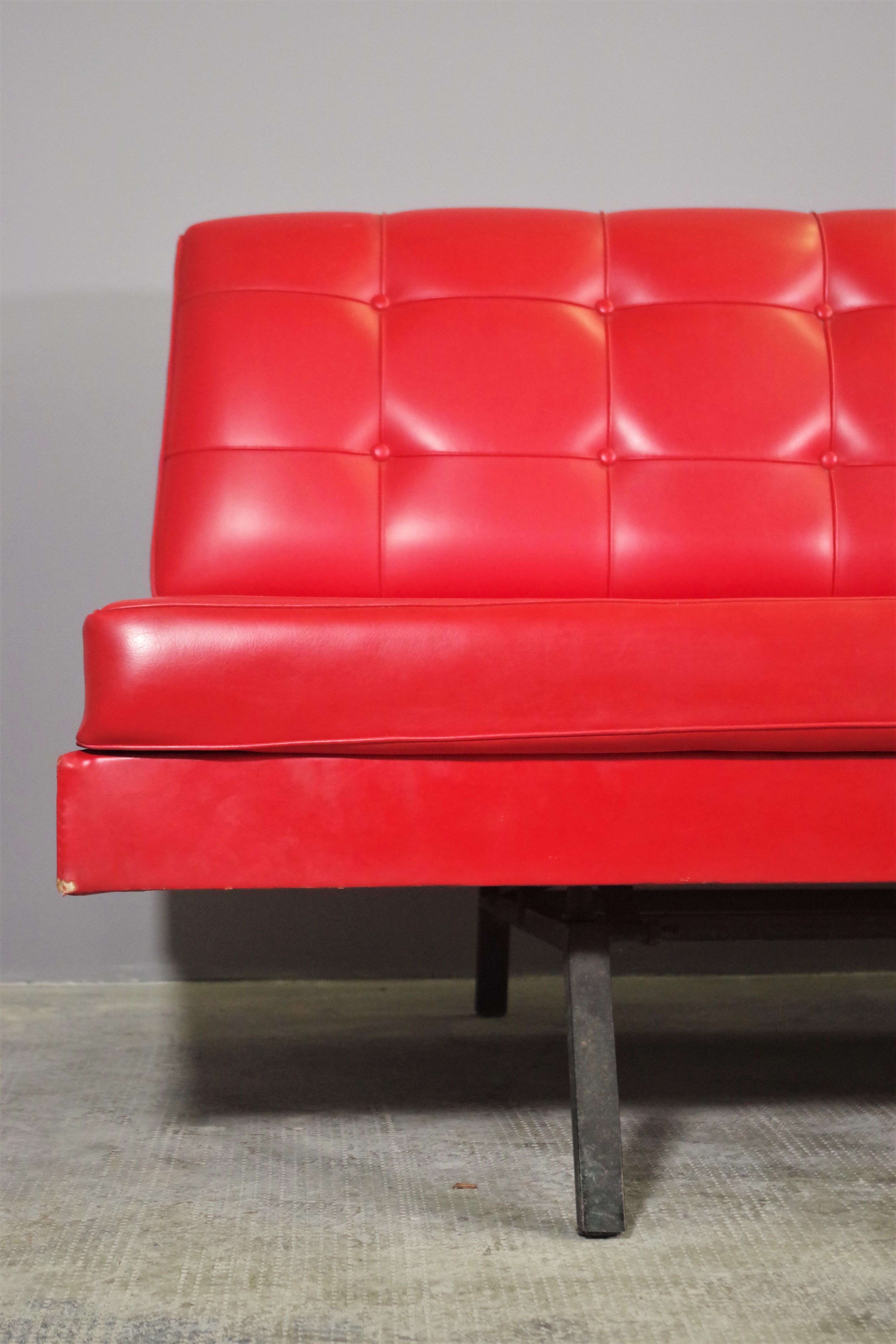 Red leatherette sofa, 1970s