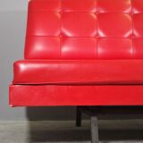 Red leatherette sofa, 1970s