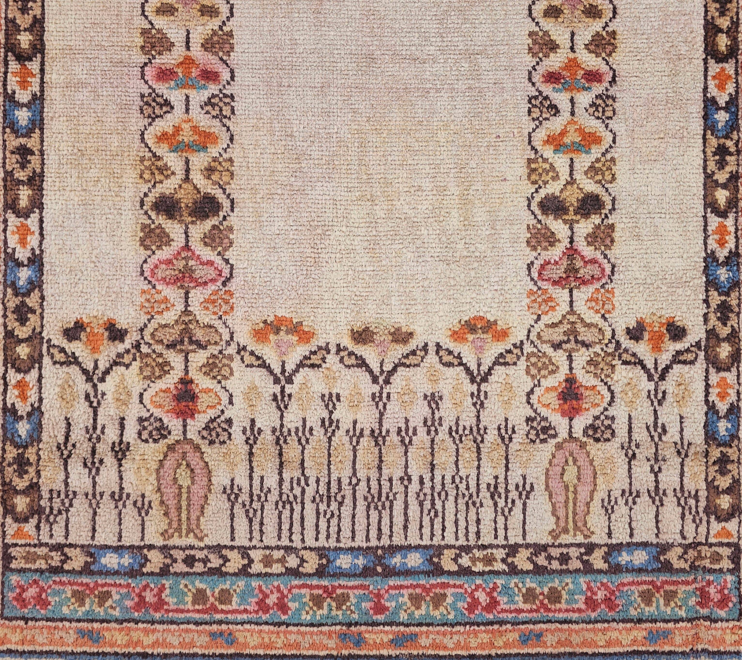 Antique silk prayer rug, Anatolia, 1930s