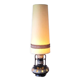 Floor lamp 70s in ceramic and wool