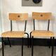 Pair of renovated school chairs with star pattern