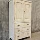 Armoire ancienne française brocante blanche avec tiroirs 83x148 cm