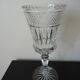 Ancien vase sur pied cristal taillé Bohème 32 cm