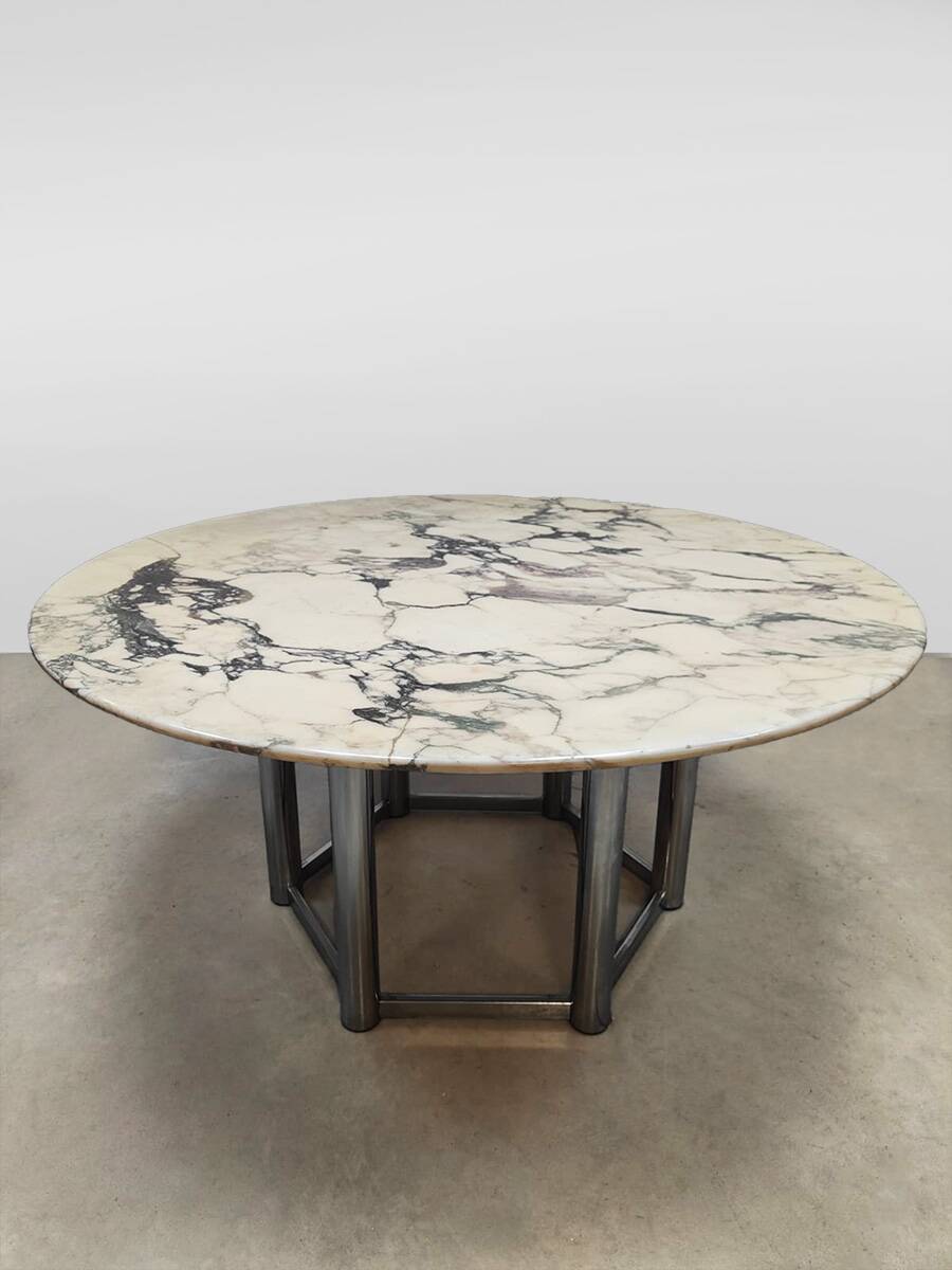 Vintage Italian carrara marble dining table 1970s