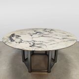 Vintage Italian carrara marble dining table 1970s