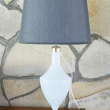Glass table lamp in opal 1950