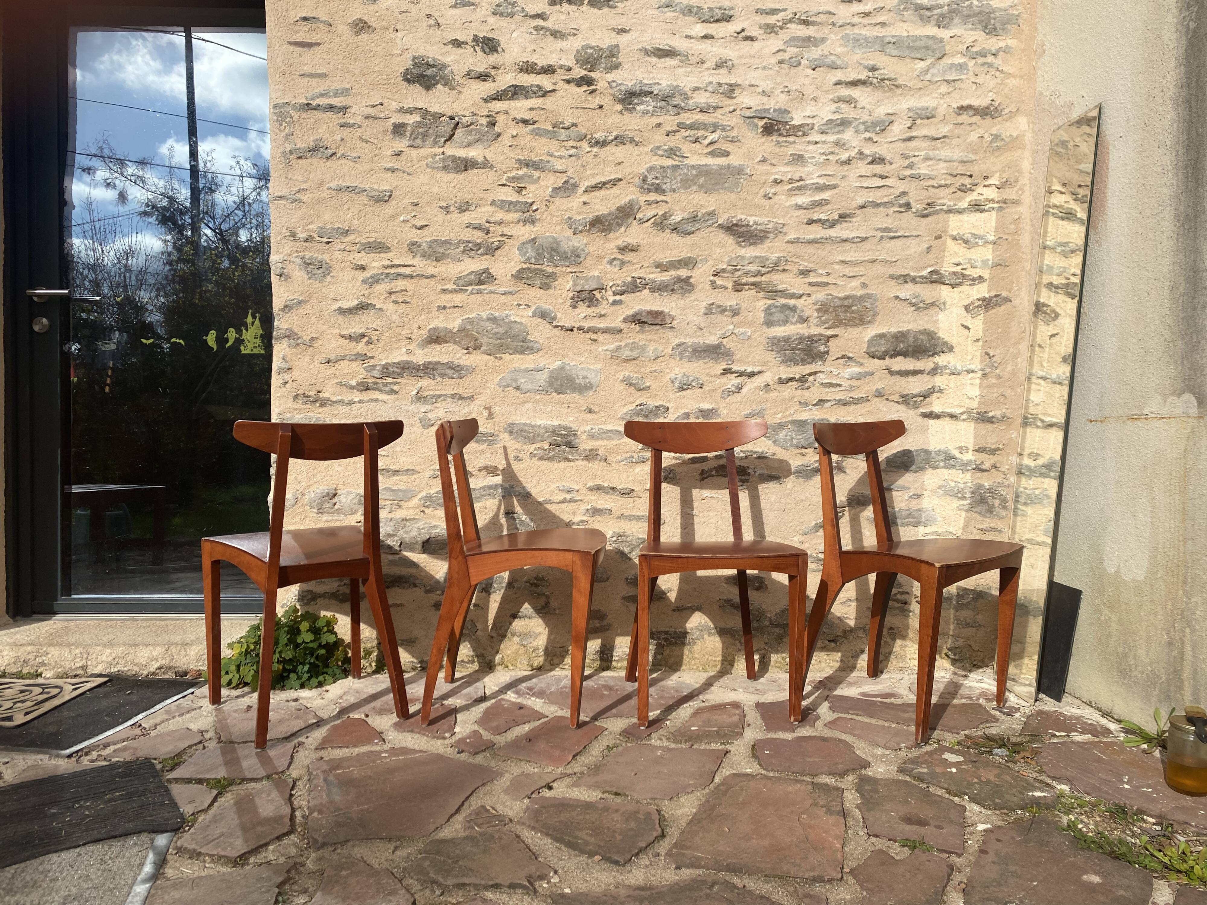 4 vintage scandinavian chairs