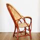 Vintage chestnut armchair and burlap