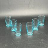 Sky blue glass shot glasses