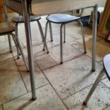 Formica table, 4 chairs and 1 stool