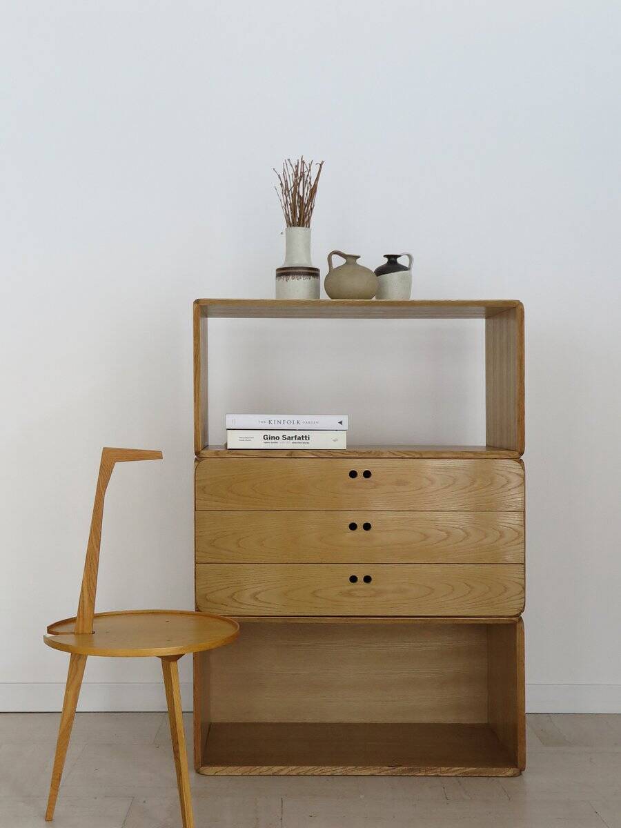 Italian Samara Series Modular Bookcase in Ash by Derk Jan De Vries for Maisa, 1970s