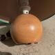 Lampe boule en bois années 80