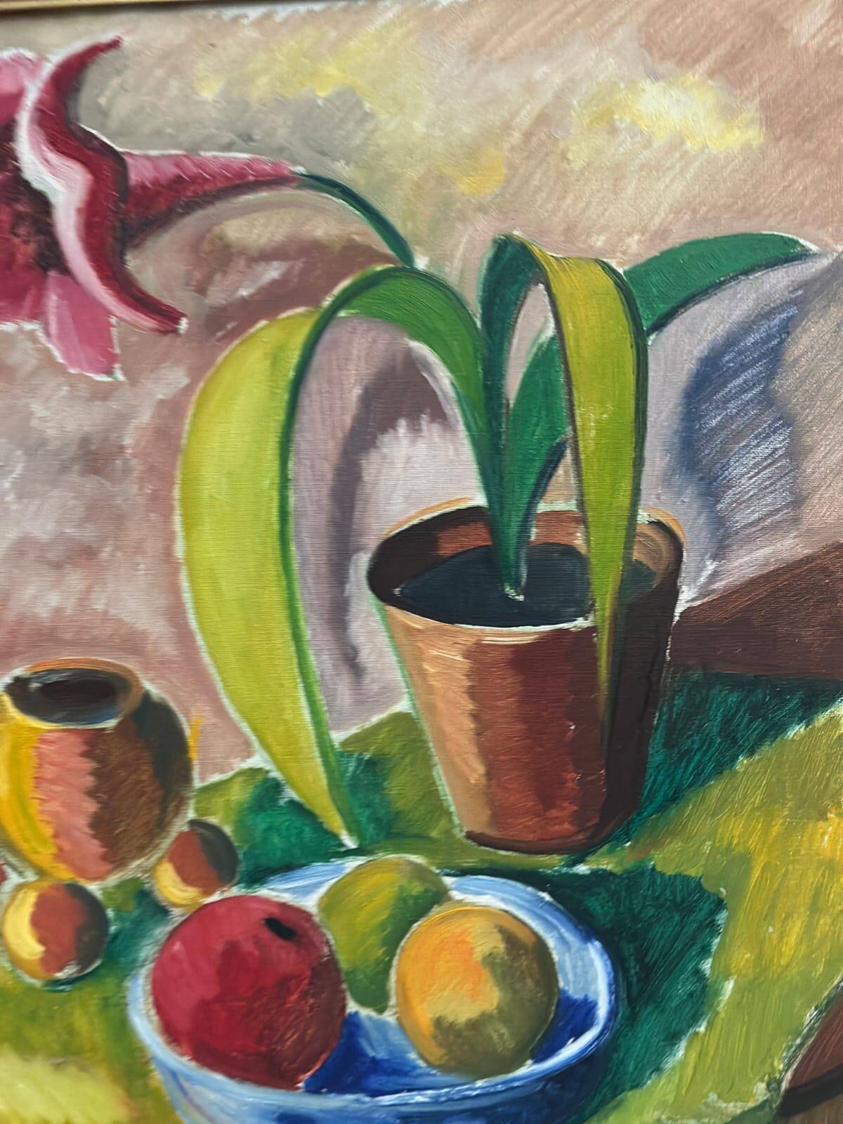 Original Swedish Oil on Canvas – “Flowers and Fruit” by Bror Göransson