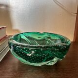 Cendrier / vide poche  murano bullé dans un vert Menthe