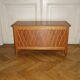 Oak bench chest and rattan of the years 1950