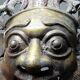 Vintage bronze African mask from Bamoun, Cameroon.