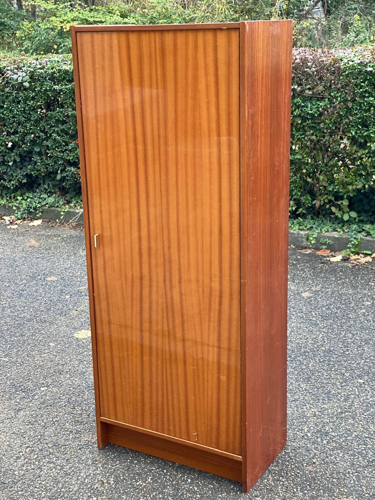 Vintage bonnet cabinet with drawer and shelves