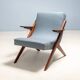 Fauteuil lounge moderne du milieu du siècle, fauteuil entièrement restauré, années 1950-1960