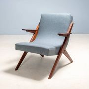 Mid-century modern lounge chair, fully restored armchair, 1950s–1960s