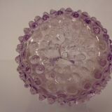 Italian pink bubble glass decanter with stopper, 1960s