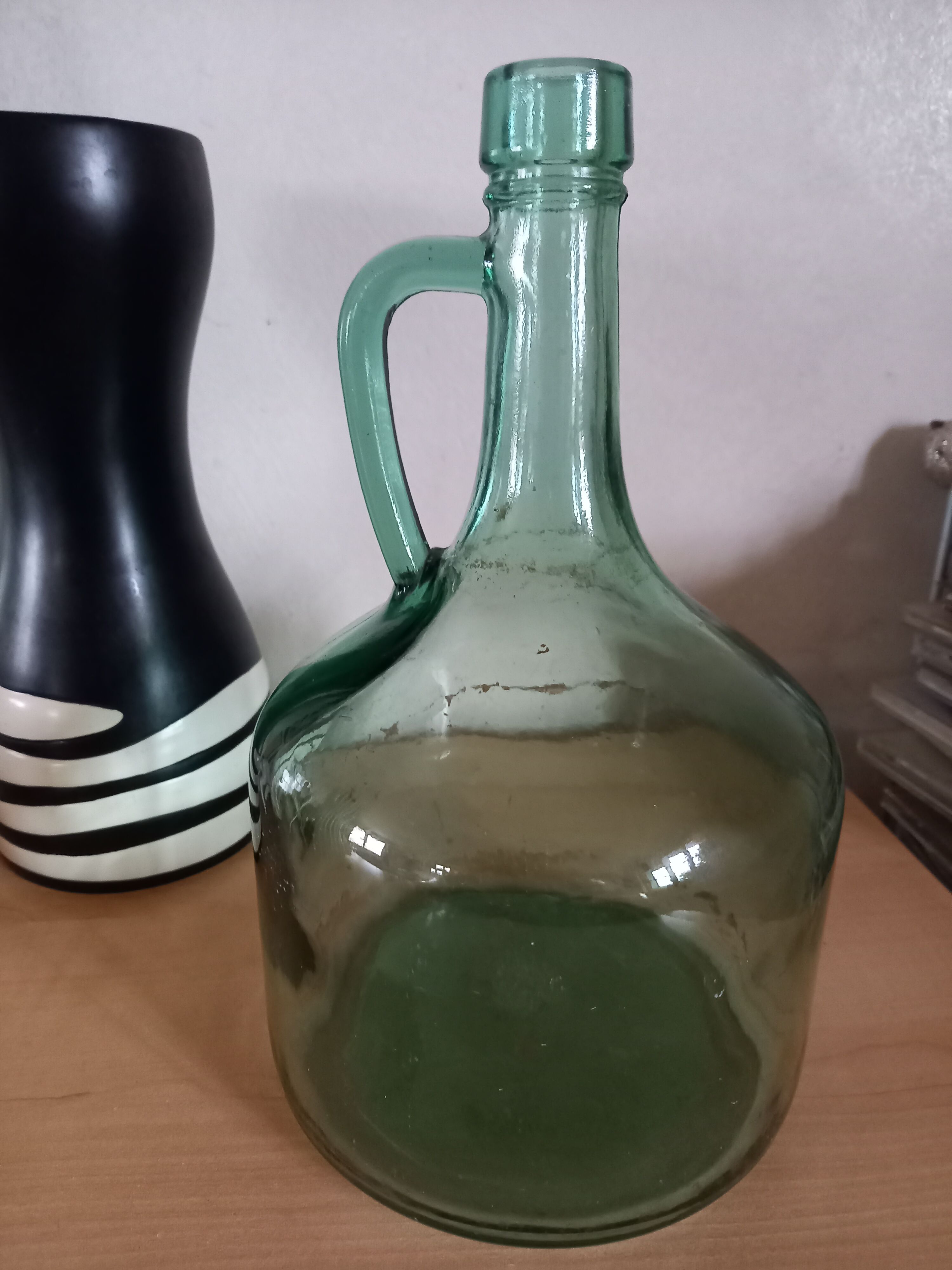 Old glass bottle green tones