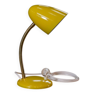 Yellow lacquered desk lamp, 1960s design