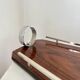 Plateau de service Art déco en bois et chrome – Design géométrique, vintage années 1930