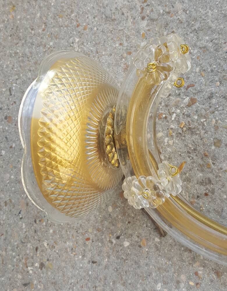 Pair of mid-century Murano glass tassel sconces, Treviso, Italy