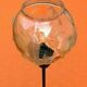 Large lamp on metal rod aged Globe collar ball