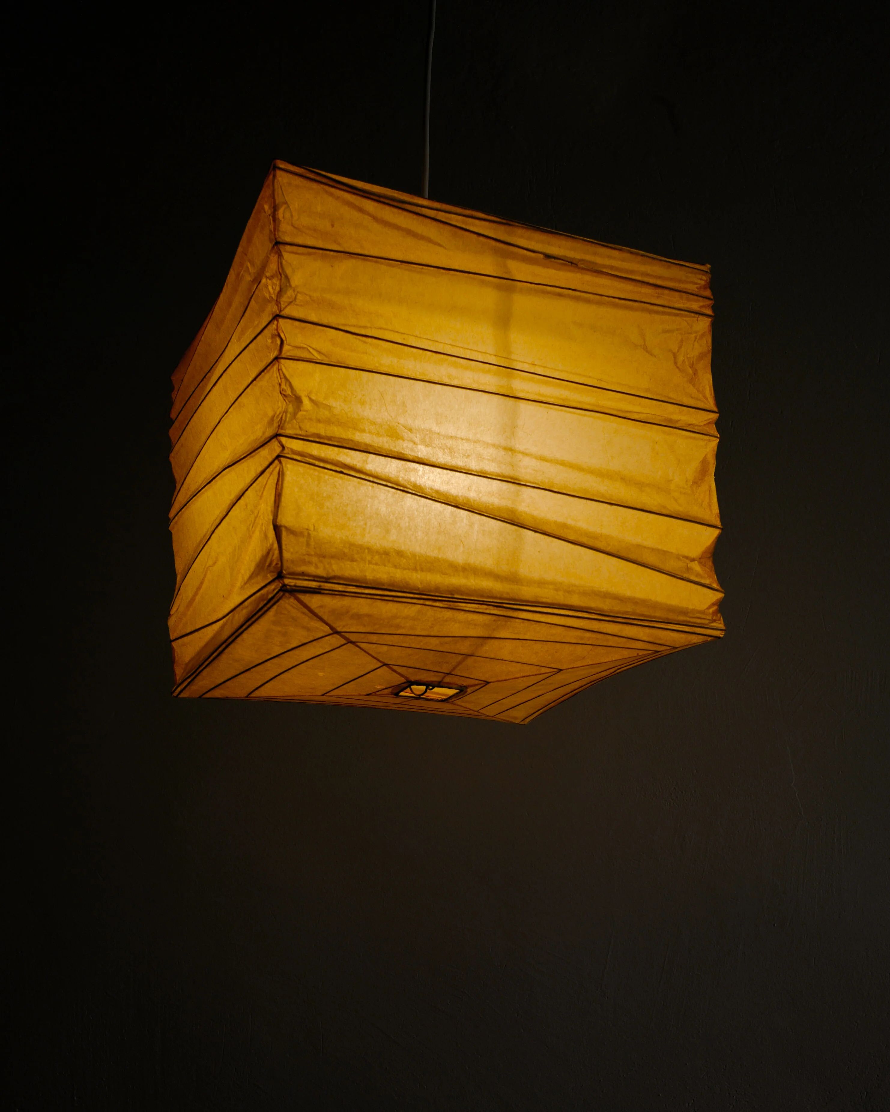 Vintage Mid Century "35X" Paper Ceiling Pendant Lamp by Isamu Noguchi 1970s
