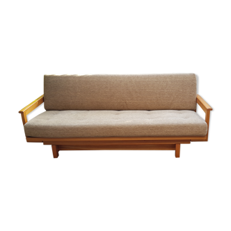 Banquette 4 places velours et bois 60