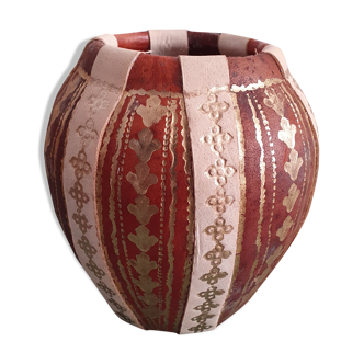 Leather vase and ethnic land