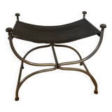 Curule stool, attributed to Maison JANSEN, 1960s-70s