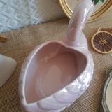 Cache pot en forme de cygne nacré rose sia vintage