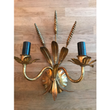 Chandelier and pair of wall sconces of wheat