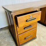 Wooden desk with pedestals
