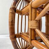 High stool in bamboo and rattan, circa 1960.
