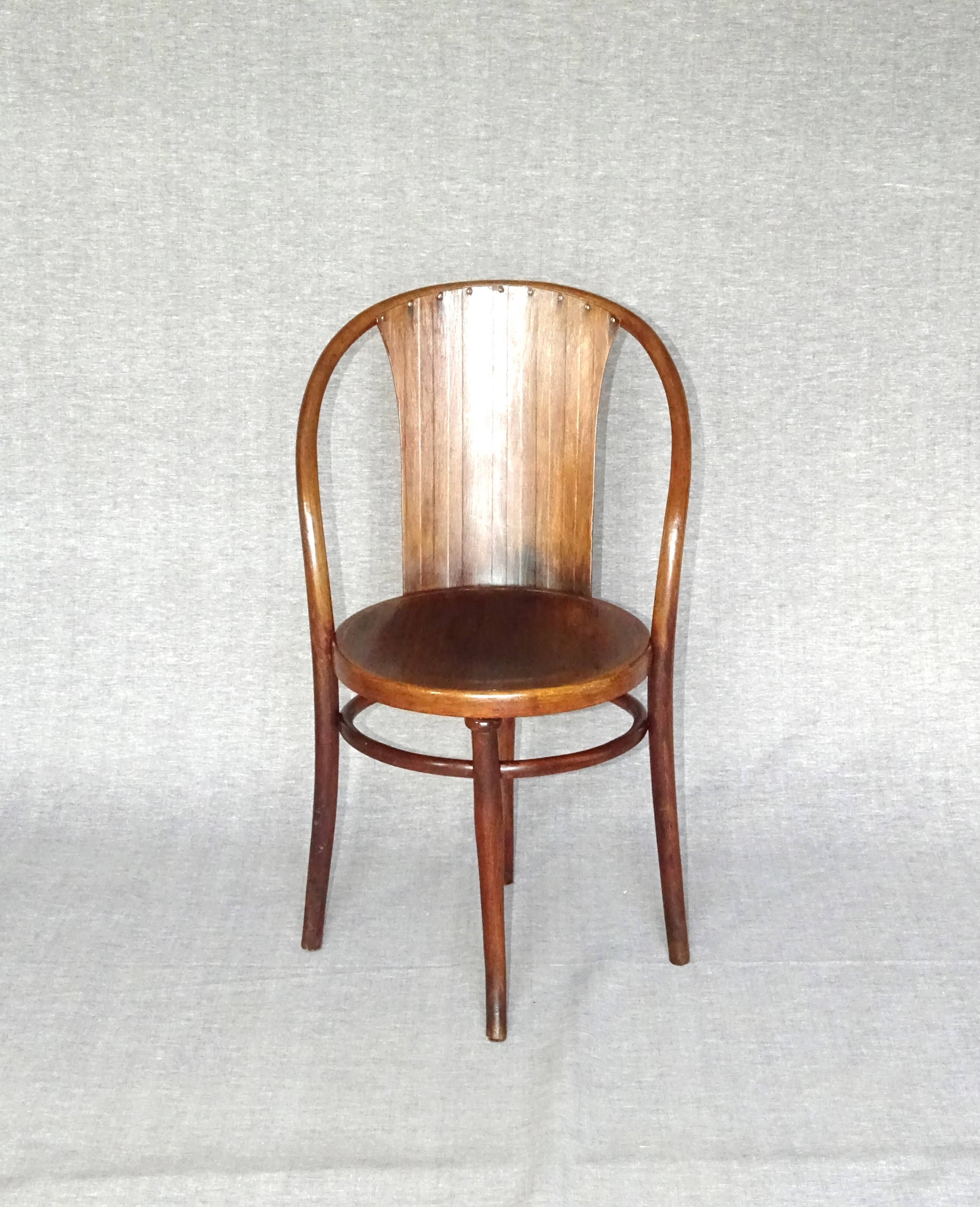Armchair by Kohn N°143 around 1905 seat wood lamée