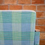 Restored Brussels Armchair – Blue Check