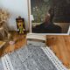 Berber carpet Zanafi - 100% black and white wool - 115 cm x 60 cm