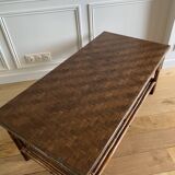Vintage brown bamboo living room coffee table