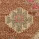 Taupe & Dusty Pink Vintage Carpet For Hallway, 83x308 Cm
