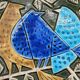 Enamelled plaque the 3 birds by Lisa Larson - Gustavsberg