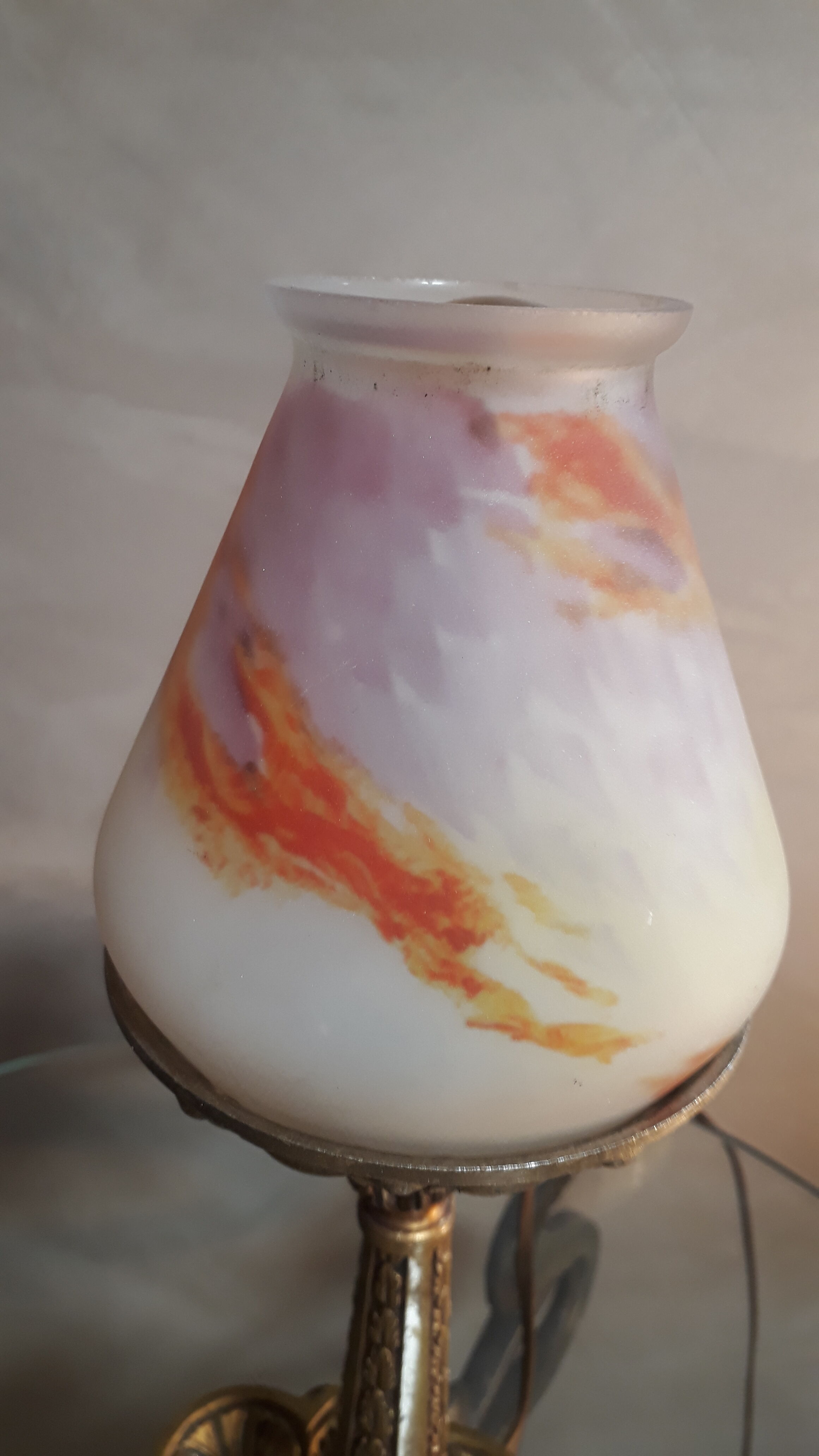 Art nouveau bronze foot lamp