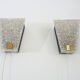 Pair of minimalist vintage appliques in granite perspex and metal structure. Year 50